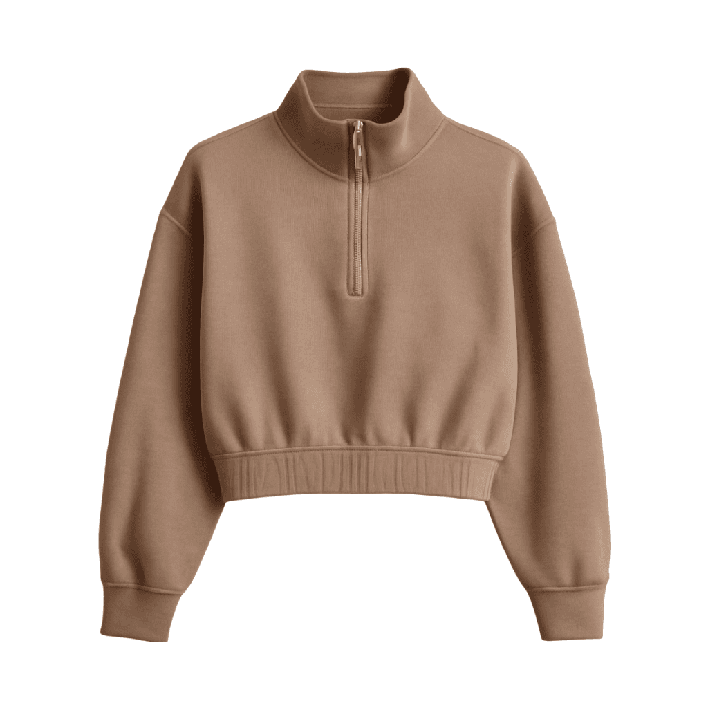 Cropped Sweatshirt with Zip